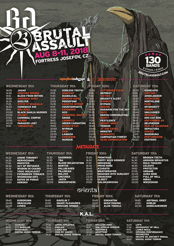 Esoteric return to Brutal Assault Festival on August 11th