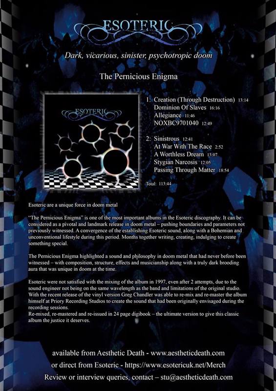 The Pernicious Enigma 2xCD Digipak now available for pre-order.  Release date August 24th 2018